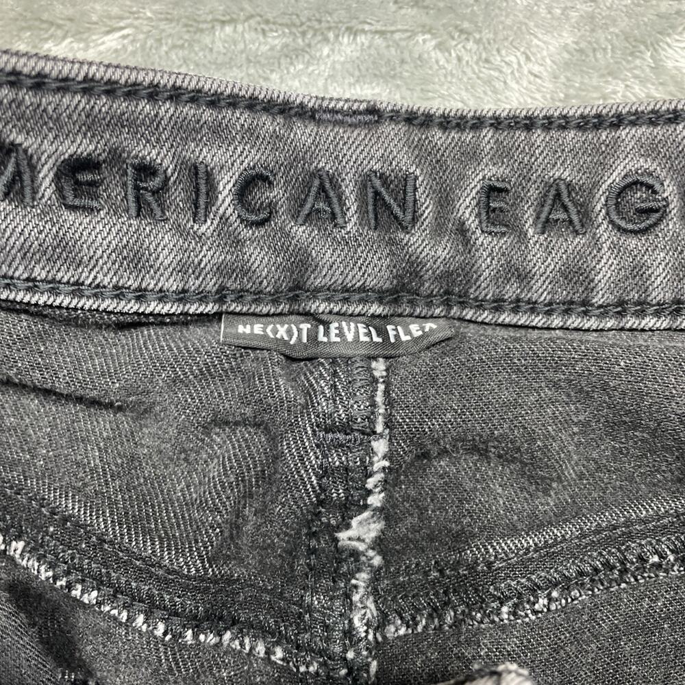 American Eagle Jeans Mens 29x30 Grey Slim Straight Flex Grunge - Picture 2 of 7